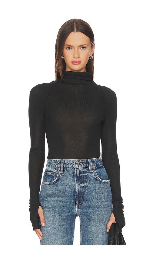 free people close to home layering top in black. - size m (also in xl)