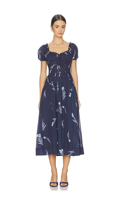 free people complete me midi dress in navy. - size s (also in xs)