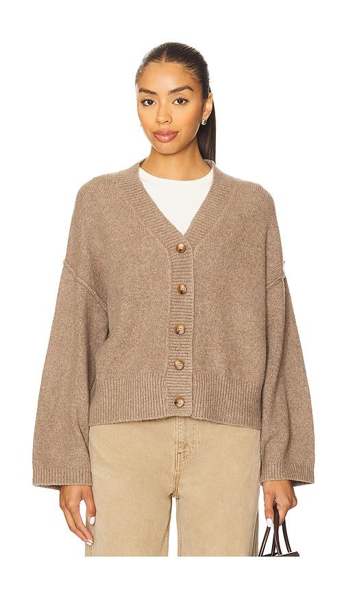 free people cool of the night cardi in brown. - size l (also in s)