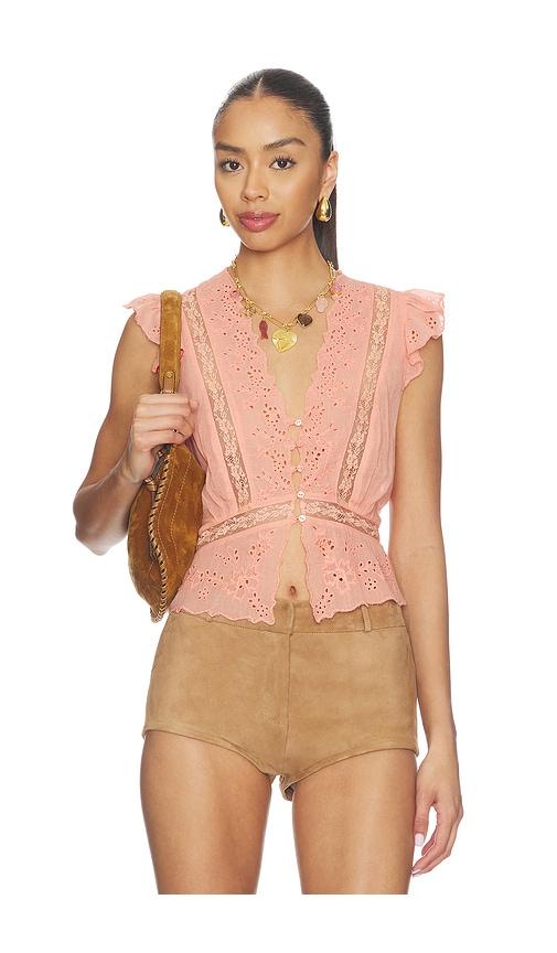 free people day dreamer top in pink. - size l (also in xs, s, m, xl)