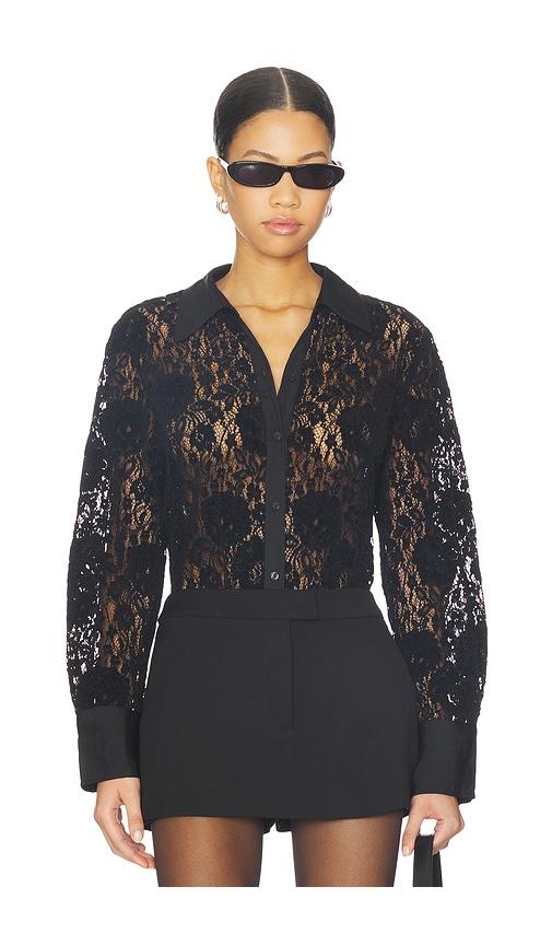 free people faith button down in black. - size l (also in xs, m)