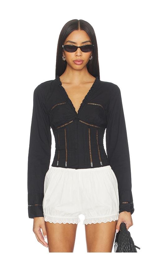 free people frankie corset top in black. - size m (also in s)
