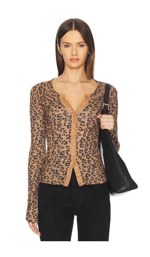 free people going places printed cardi in brown. - size s (also in xs)