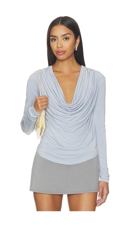 free people jane long sleeve top in grey. - size l (also in xs, s, m, xl)