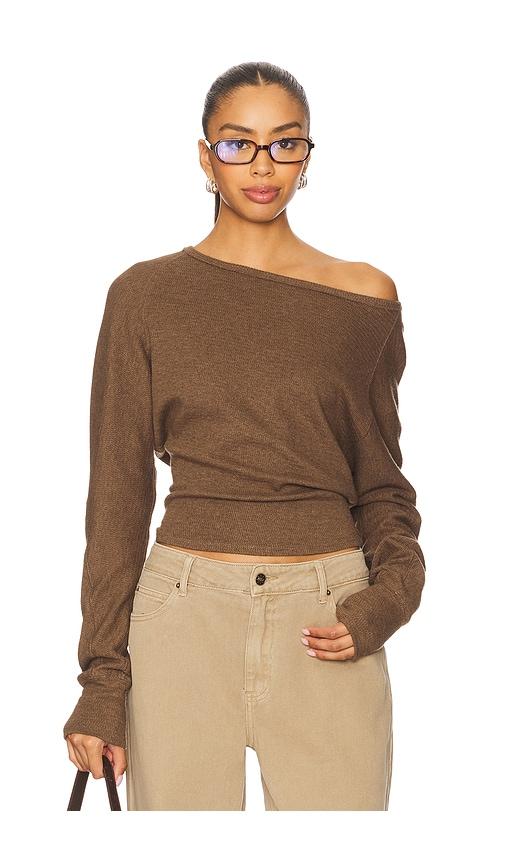 free people jess long sleeve in brown. - size l (also in xl)