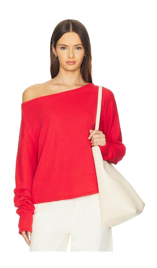 free people jess long sleeve in red. - size l (also in xs)