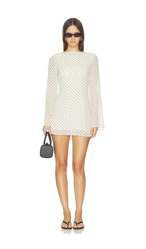 free people jolie printed mini dress in black & white. - size l (also in xs, s, m)