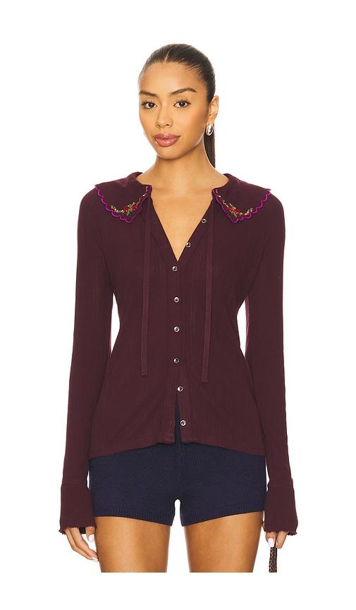 free people juniper long sleeve in purple. - size m (also in s, xs)