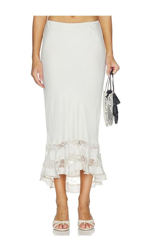 free people long lost lover slip skirt in white. - size l (also in xs, s, m)