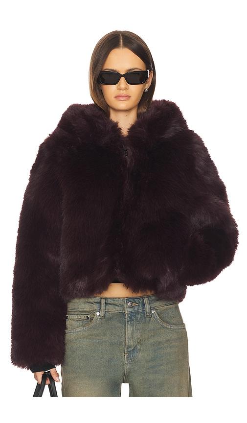 free people louder please faux fur jacket in purple. - size xs (also in xl)