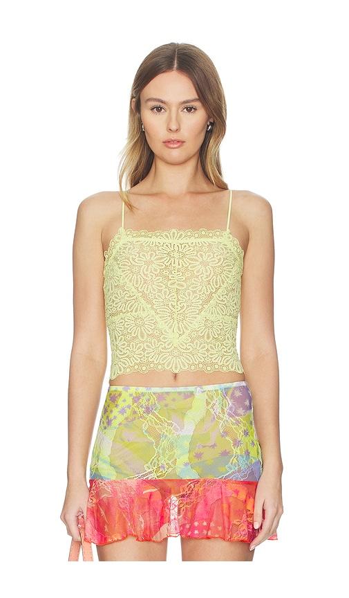 free people love and lace cami in lemon. - size l (also in xs, s, m)