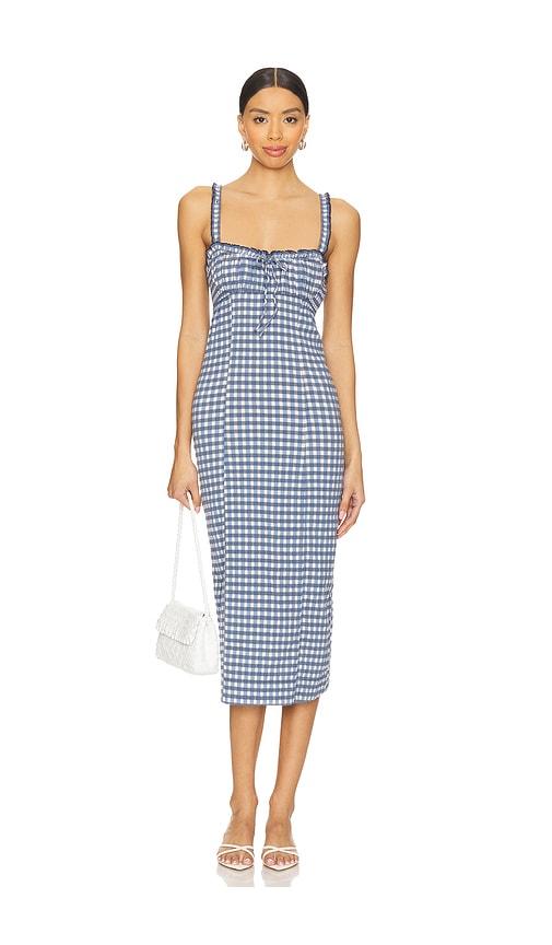 free people lucinda midi dress in blue. - size l (also in xs, m, xl)