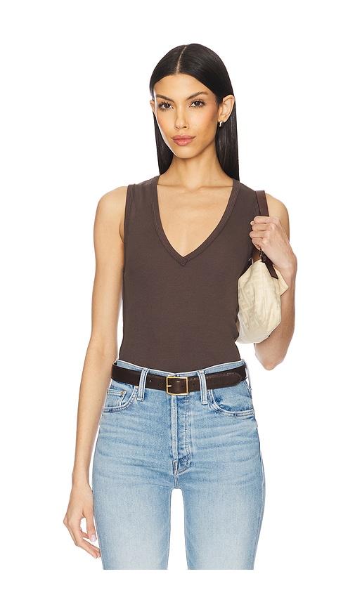 free people neria tank in chocolate. - size l (also in m, xl, xs)