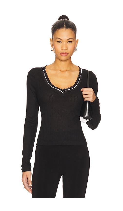 free people only you long sleeve top in black. - size s (also in xs)