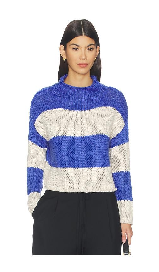 free people opal rugby stripe sweater in blue. - size l (also in xs, s, m, xl)