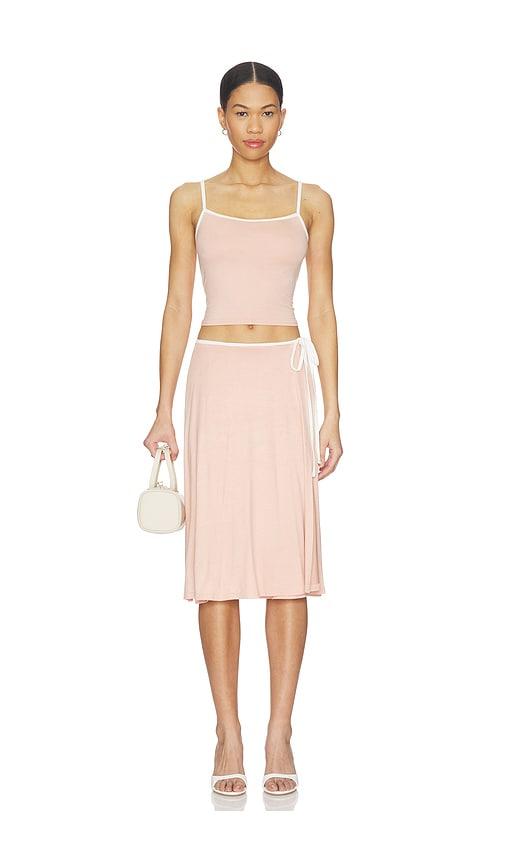free people opal skirt set in peach. - size l (also in xl, m)