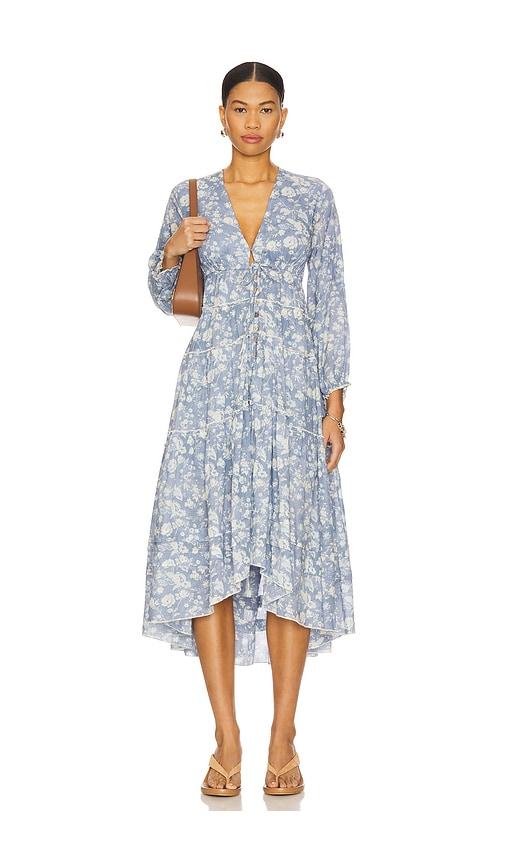 free people pappiet midi dress in blue. - size s (also in xs)