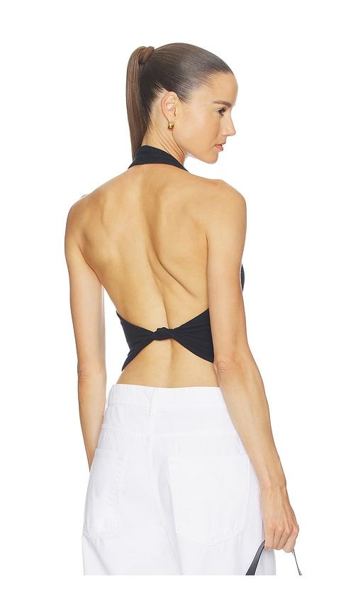 free people round two pique halter in black. - size l/xl (also in xs/s)