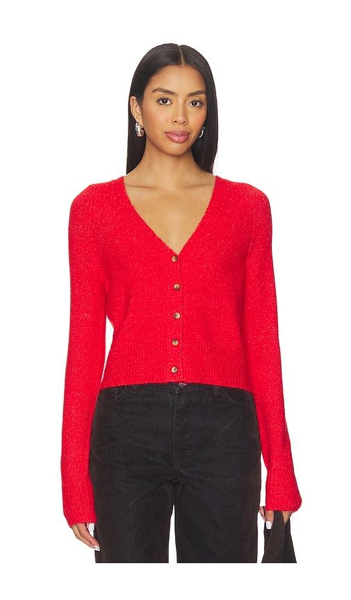free people school girl cardi in red. - size l (also in xs, s, m)