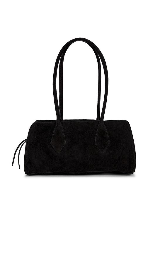 free people sierra suede shoulder bag in black.