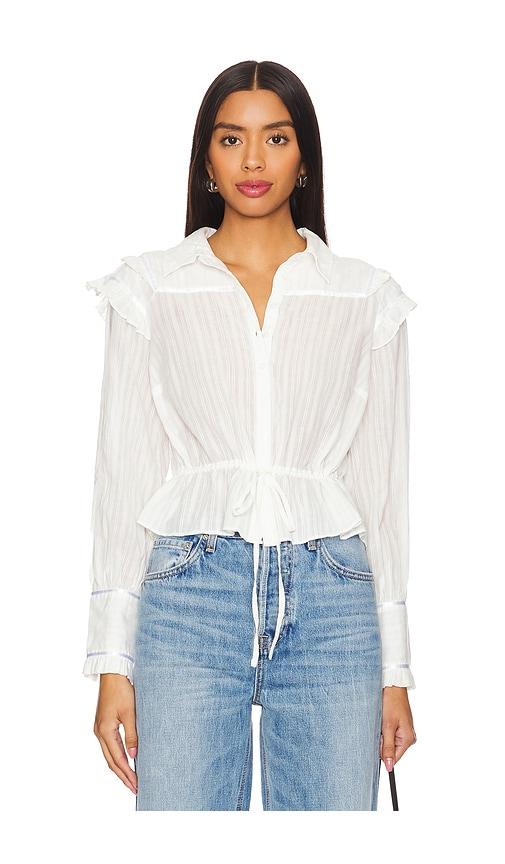 free people solid daybreak blouse in white. - size m (also in xl)