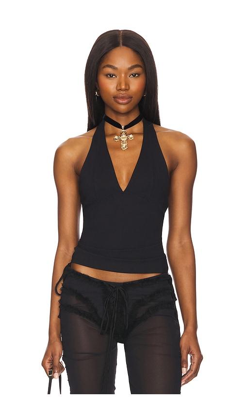 free people still here halter top in black. - size s (also in xl)