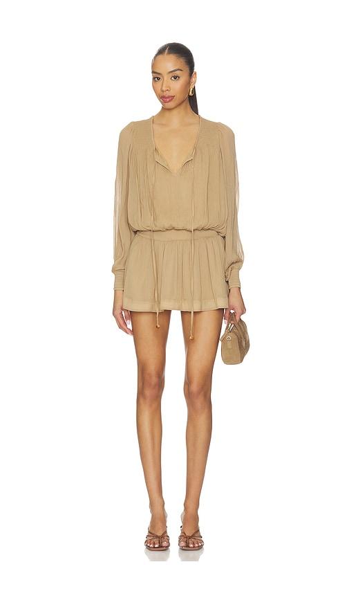 free people sunbeam mini dress in tan. - size l (also in m)