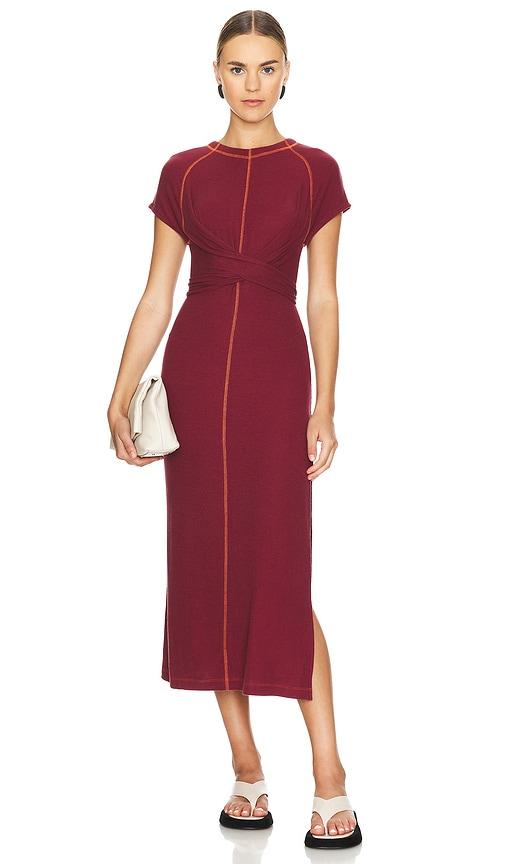 free people sunni midi dress in red. - size s (also in xs)