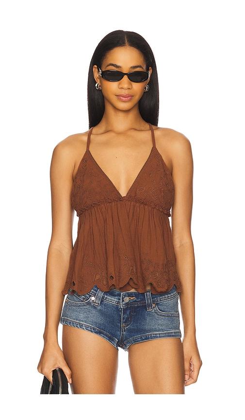 free people sunny days cami in brown. - size m (also in s)