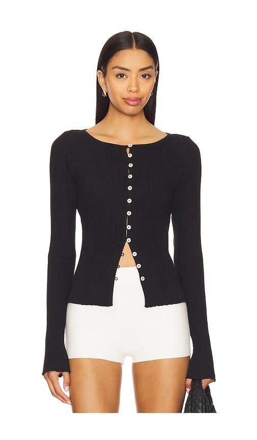 free people tilly long sleeve top in black. - size l (also in xs, s, m, xl)