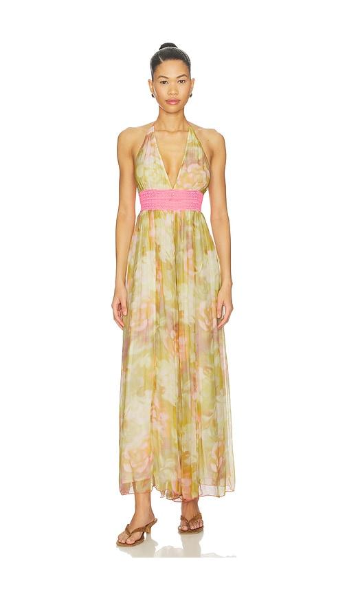 free people ultraviolet haze jumpsuit in pink,green. - size m (also in xs)