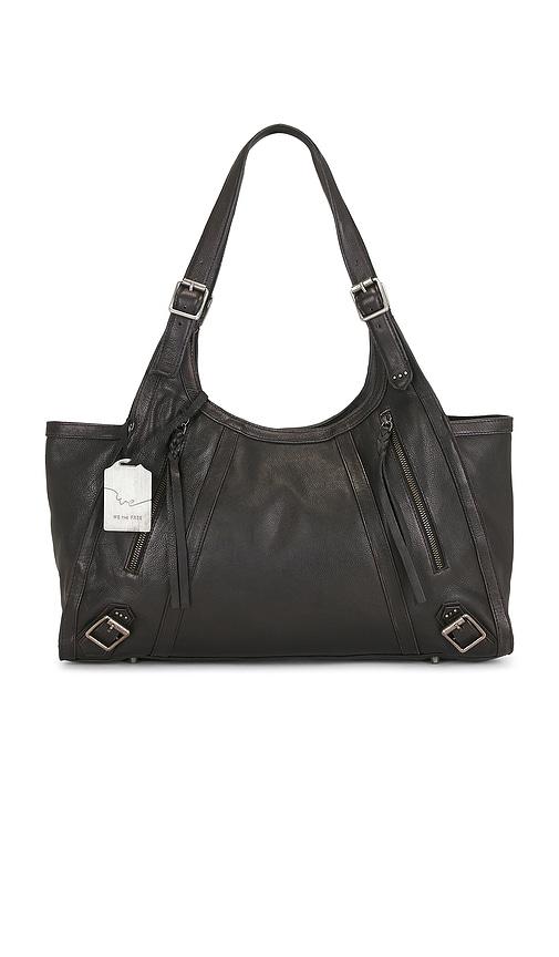 free people winged tote bag in black.