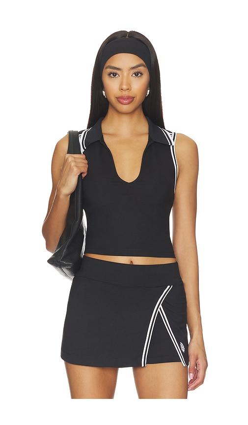 free people x fp movement forehand polo top in black. - size l (also in xs, s, m, xl)