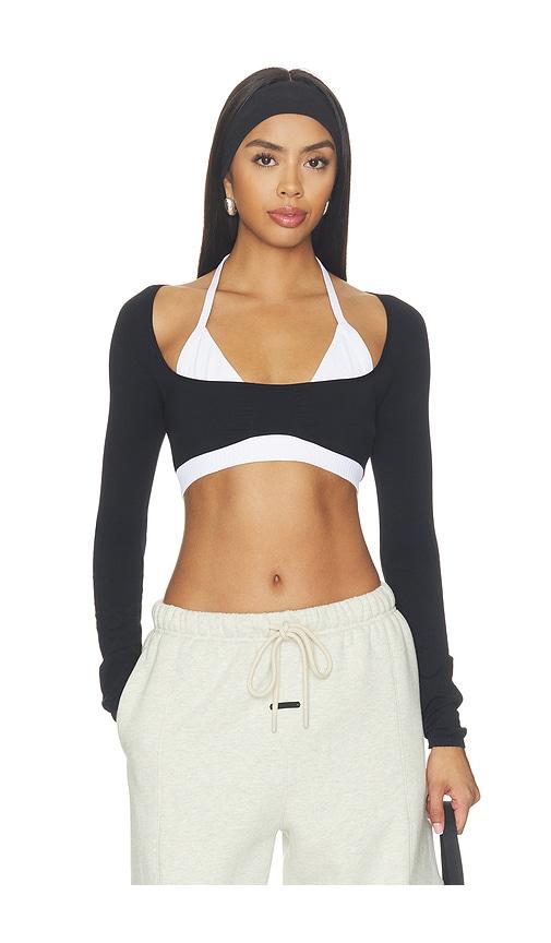 free people x fp movement good karma ultra crop top in black & white. - size m/l (also in xs/s, xl)