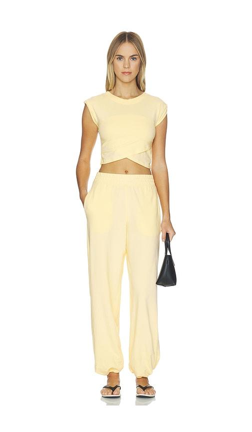 free people x fp movement hot shot crossover set in yellow. - size l (also in xs, s, m, xl)