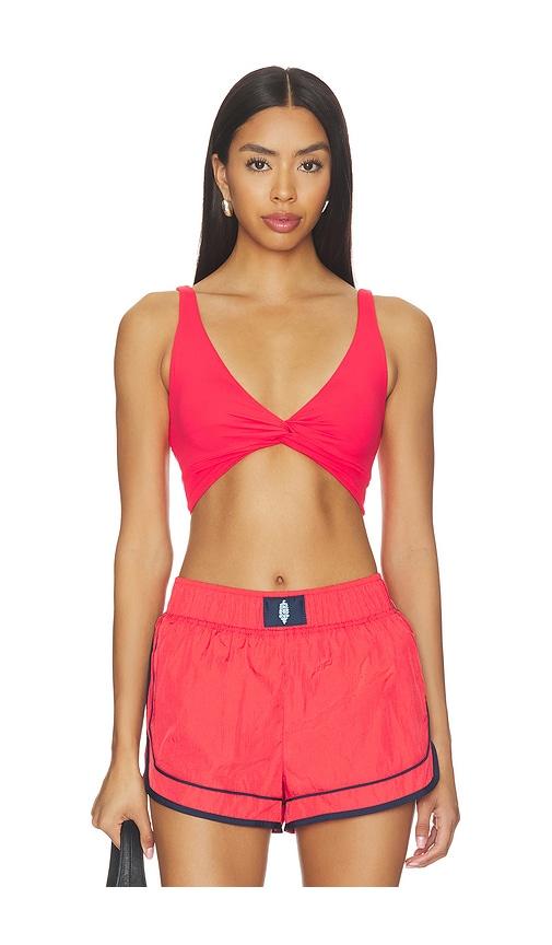 free people x fp movement never better twist crop bra in red. - size l (also in xs, s, m, xl)