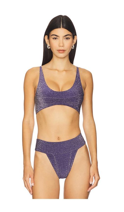 free people x free-est farrah crop bikini top in purple. - size l (also in xs, m)