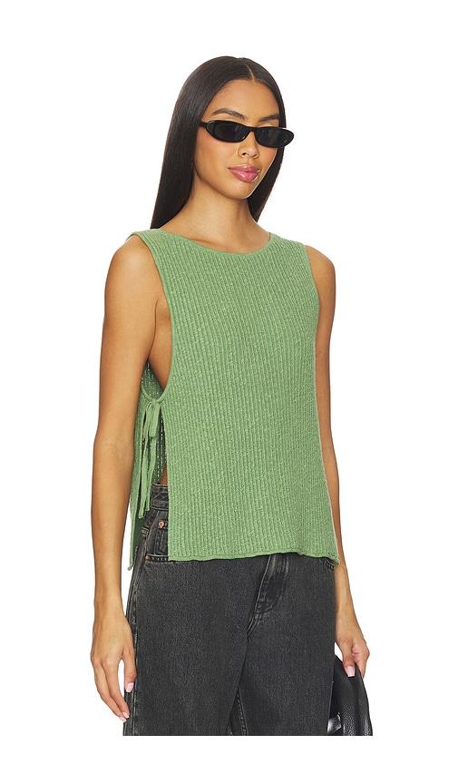 free people x free-est lizzie sweater top in green eyes in green. - size l (also in xs, s, m, xl)