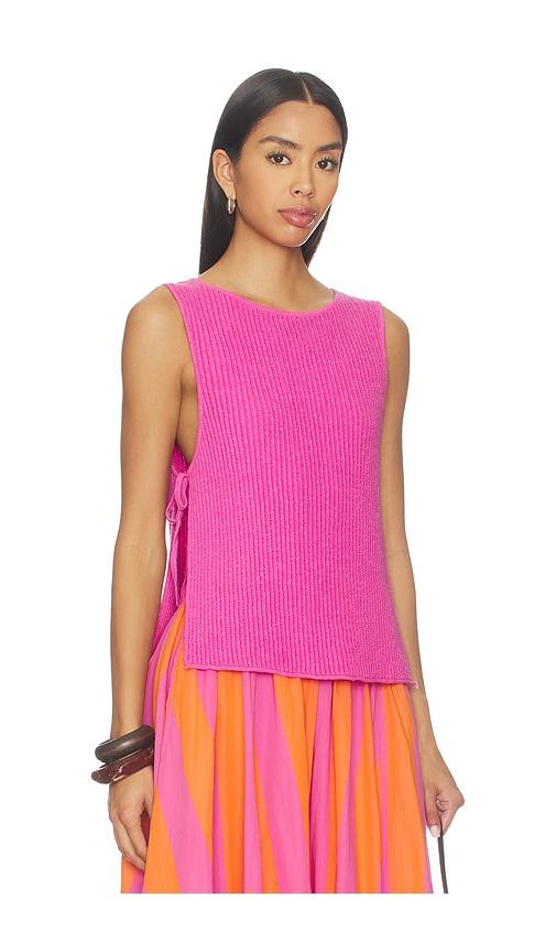 free people x free-est lizzie sweater top in island flower in pink. - size m (also in xs, s)