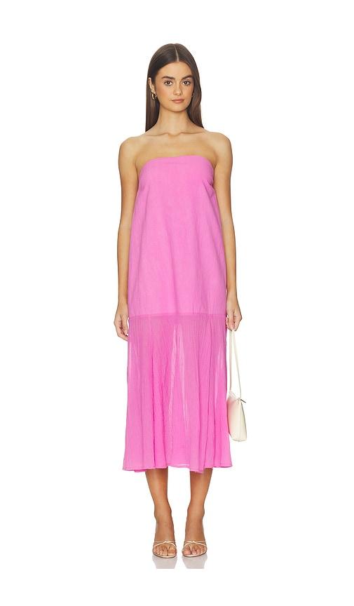 free people x free-est sabeen tube midi dress in pink. - size l (also in m, s, xl, xs)