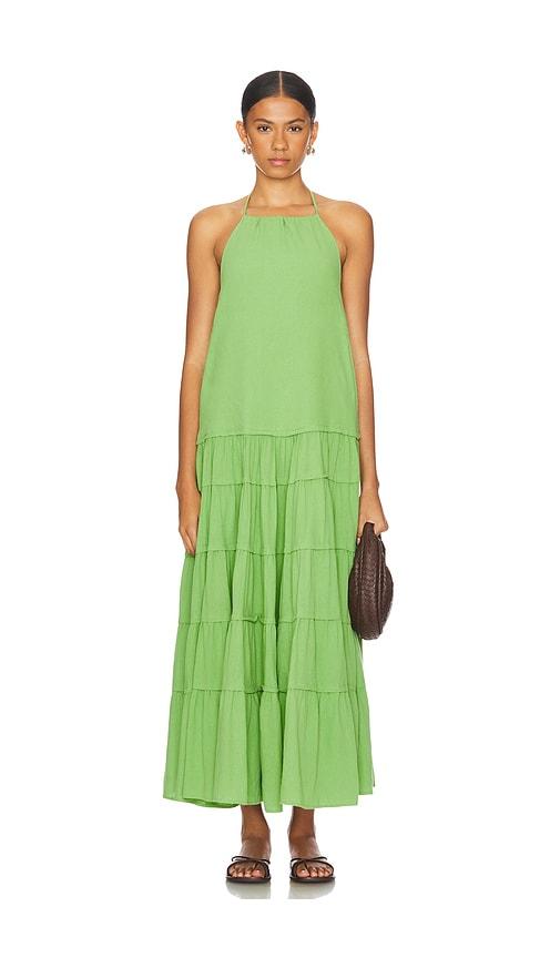 free people x free-est somewhere sunny maxi dress in green. - size xl (also in l)