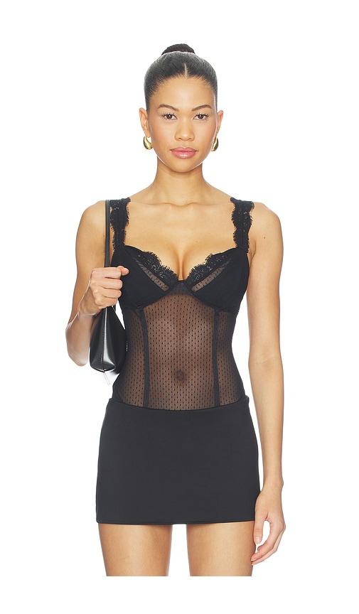 free people x intimately fiona bodysuit in black. - size l (also in m, s, xs)
