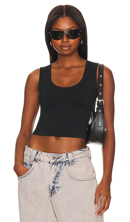 free people x intimately fp clean lines muscle cami in black in black. - size m/l (also in xs/s)