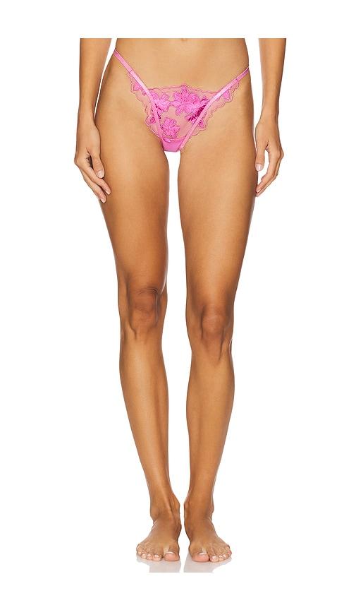 free people x intimately fp hotel chantelle thong in dawn pink in pink. - size m (also in xl)