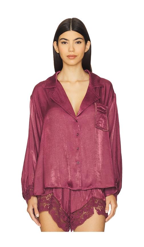 free people x intimately fp midnight muse sleep shirt in renaissance rose in wine. - size m (also in s)