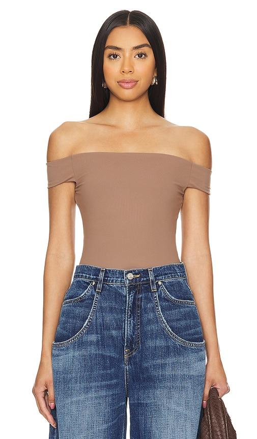 free people x intimately fp off to the races bodysuit in tan. - size l (also in xl)