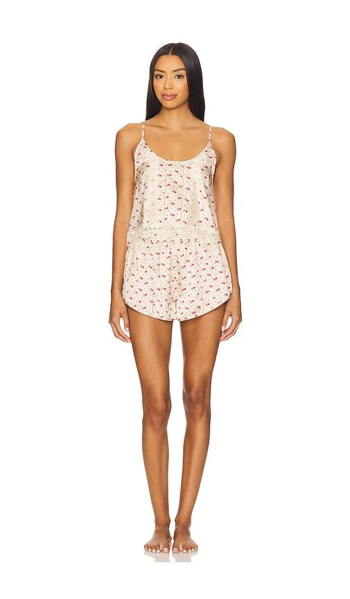 free people x intimately midnight muse printed set in sand combo in cream. - size l (also in xs, xl)