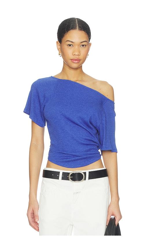 free people x lucy off the shoulder tee in blue. - size l (also in m, xl)