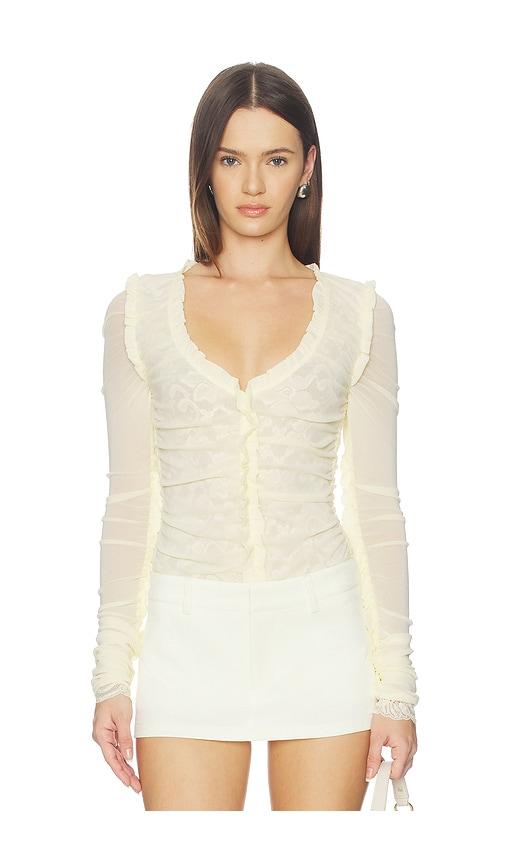free people x revolve worn to be wild bodysuit in ivory. - size l (also in m, s, xl, xs)