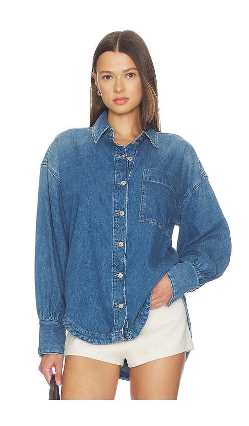 free people x we the free ashley denim shirt in blue. - size l (also in xs, s, m, xl)